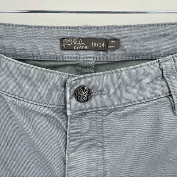 Prana Blue Gray Raw Hem Straight Leg Jeans Women’s Size 16 - Picture 8 of 10